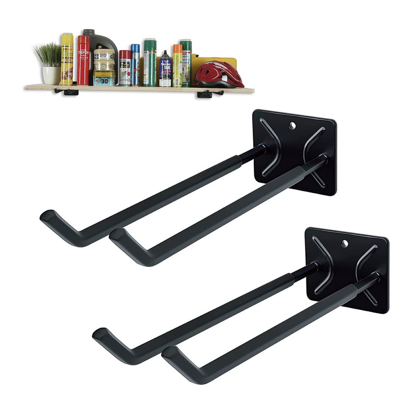 Ultrawall Garage Storage Hooks, Heavy Duty Steel Tool Organizer, 12.4 Inch Wall Mount Hangers Racks for Car Tires, Ladders, Chairs, Ropes and Garden Tools, 2 Pack - Image 1